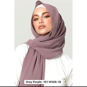 Elegant chiffon Gray Purple Hijab